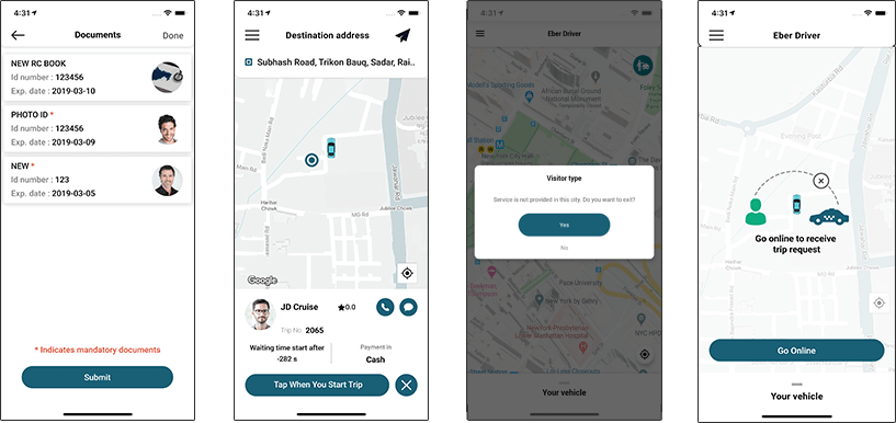 driver app of white label transportation software